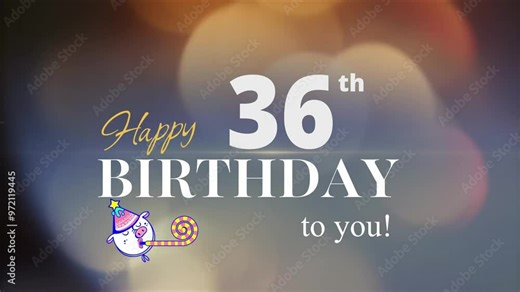 36th Happy Birthday, with gold particles Background, 36th Year Happy Birthday Wishes Greeting card, birthday card, invitation card, Celebration, party, Birthday wishes