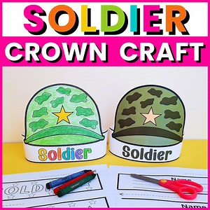 Printable Soldier Hat Crown Craft: Labor Day Community Helpers Hats Activity, Soldier Headband Coloring Pages, Kids Crowns (PDF Download) - Etsy