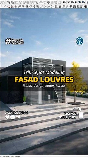 Just 1 Minute! How to Quickly Create an Automated Louvre Facade in SketchUp. #sketchup3d #sketchu...