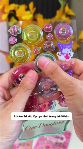 review sticker 3d xếp lớp tạo hình trang trí dễ thương