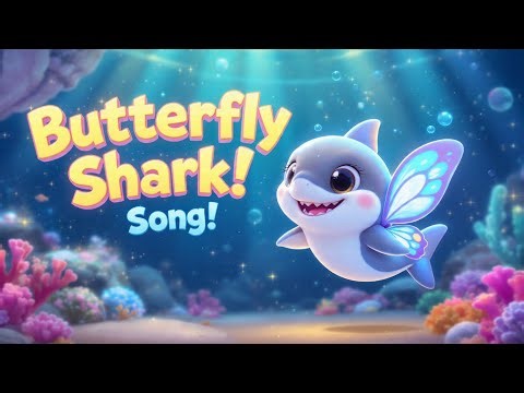 Butterfly Shark Doo-Doo Song 🦋🦈 | Trending Kids Animation”lCute Kids Poem & 3D Fun”