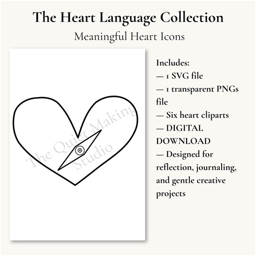 Meaningful Heart Clipart Bundle | Symbolic Heart Icons for Journals, Planners & Mindful Design | SVG PNG - Etsy