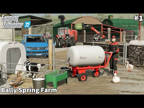 Awesome Irish Map, Feeding Calves, Baling & Wrapping Grass Bales│Bally Spring│FS 22│Timelapse#1