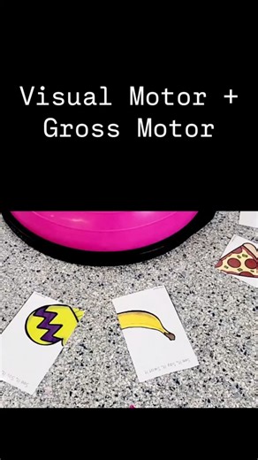 1.5K views · 3 comments | This is a fun way to combine gross motor skills and visual motor skills. . Replace the balance ball with a stability ball or air disc. . Instead of kneeling, try standing! . You can grab these task cards as part of the All Access Pass at Pink Oatmeal, which is on sale through thursday! . Comment ACCESS, and I'll send you the savings! | Physical Activity & Motor Development for Kids by Pink Oatmeal | Facebook