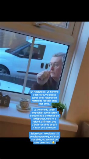 En Angleterre, un homme s’est retrouvé bloqué après avoir regardé un match de football chez des amis. La voiture du voisin empêchait toute sortie. Lorsqu’il lui a demandé de la déplacer, celui-ci a refusé, affirmant que c’était son allée et qu’il n’avait qu’à attendre. Selon vous, le voisin a-t-il eu raison parce que c’était son allée, ou aurait-il pu faire un effort ? 🤔 #pourtoi