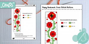 Poppy Cross Stitch Pattern | Remembrance Crafts
