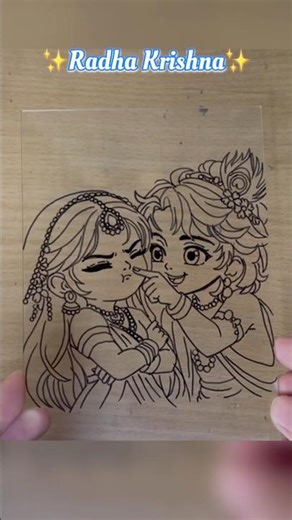 Radha Krishna glass painting 😍✨🙏🏻 || #shorts #short #viral #glasspainting @CreativeAmour