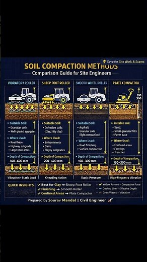 4 Soil Compaction Methods Every Civil Engineer Must Know (With Depth & Uses) #civilengineering