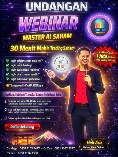 Undangan Webinar Master Ai Saham || 30 Menit Mahir Trading Saham