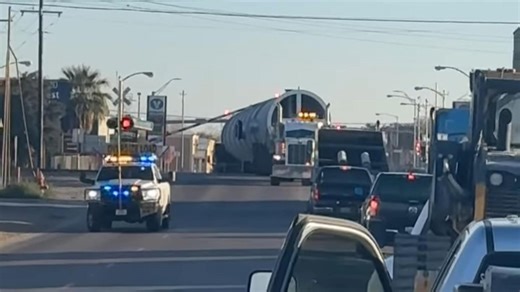 A semi truck was hit by a train at a crossing in Pecos