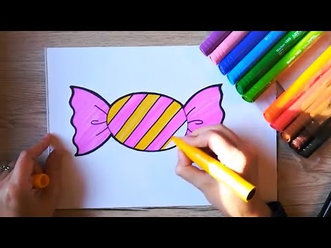 HOW TO DRAW a piece of candy - easy drawing for kids