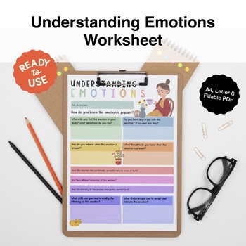 Understanding Emotions Worksheet | SEL Emotional Awareness Tool | Printable