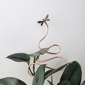Dragonfly Copper Trellis Plant Stake, Decorative Indoor Houseplant Support, Gardening Gifts - Etsy