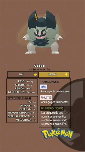 #Golem #pokémon #pokedex #pokémongame #pokémongo #anime #shorts #ash #pkmn #shorts #reels #Alola