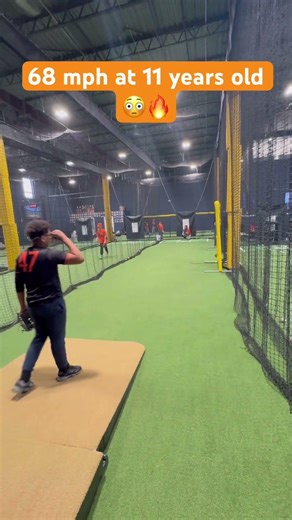 68 mph at 11 years old 😳🔥 #development #baseball #hardwork #pitching #fastball