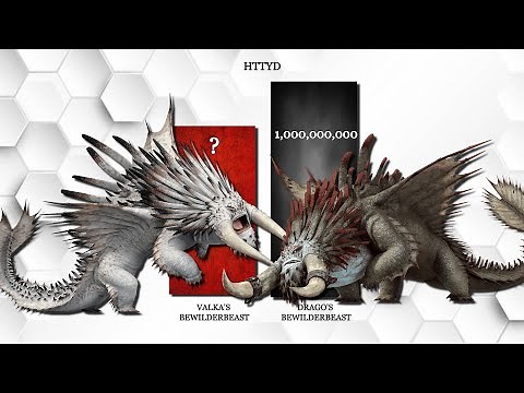 King of Dragons (Toothless vs Bewilderbeast) power levels | How to train your dragon