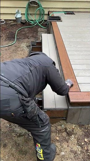 Deck Stairs + Composite Boards Installation #diy #deck #homeimprovement