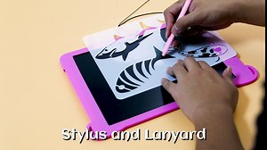 AAGES LCD Writing Tablet, 12 inch Colorful Screen Doodle Board, Erasable Electronic Drawing Painting Pads with Silicone Protective Shell Gifts for 3 4 5 6 7 8 Years Old Girls Boys Kids (Blue)