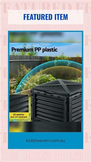 Gardeon Compost Bin 300L Heavy-Duty Black Outdoor Composter with Top Lid Bottom Door