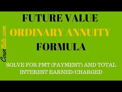 Solve for PMT & Total Interest | Future Value of an Ordinary Annuity Formula