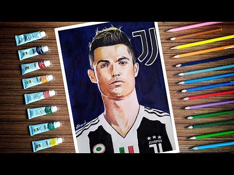 Drawing Cristiano Ronaldo Colour Portrait Sketch- Timelapse