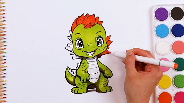 Learn Colors with this Dragon coloring in