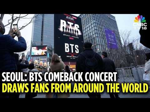 BTS Comeback Concert: Fans Take Over Central Seoul For BTS Comeback | ARIRANG | Jungkook | N18G
