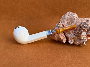 Meerschaum Pipe, Estate Smoking Pipe With Silver Spigot Stem, Hand Carved Rhodesian Style With Fitted Case, Unique Premium Gift for Smoker - Etsy