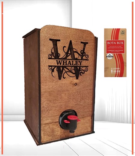 Personalized Bota Box Holder: Engraved Birch Wood Wine Dispenser - Etsy