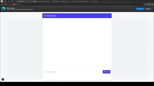 Example Chat Bot using ollama and llama model #reactjs #ollama #llama #AI