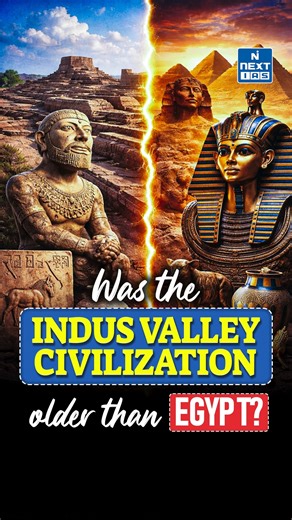 Is the Indus Valley Civilization Older Than We Thought? 🏺 New radiocarbon findings from Bhirrana in Haryana suggest human settlement here may date back 8,000–9,000 years — potentially pushing the origins of the Indus Valley Civilization far earlier than the conventional 2600–1900 BCE timeline. Famous urban centres like Harappa, Mohenjo-daro, Dholavira, and Rakhigarhi reveal advanced town planning, drainage systems, trade networks, and an undeciphered script. Evidence suggests the civilization’s