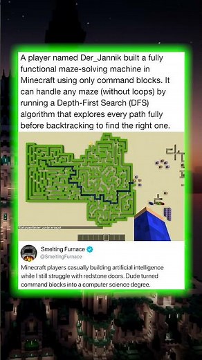 A player named Der_Jannik built a fully functional maze-solving machine in Minecraft using only