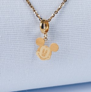 21K Solid Gold Mickey Mouse Pendant Necklace: Dainty Charm Jewelry - Etsy