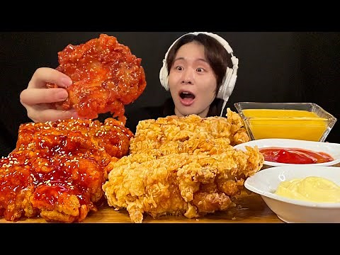 ASMR Fried chicken & Yangnyeom Chicken‼️【subtitles/Mukbang/Eating sounds】