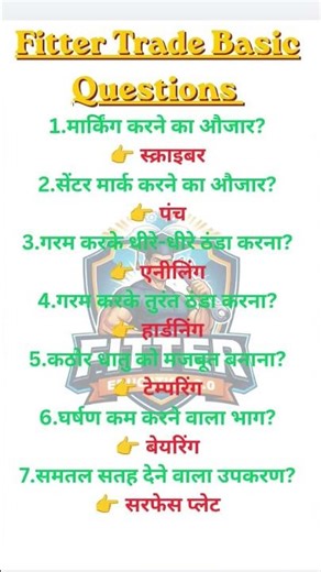 fitter basic important Questions