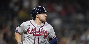 Braves fall in suspended game moved to SD