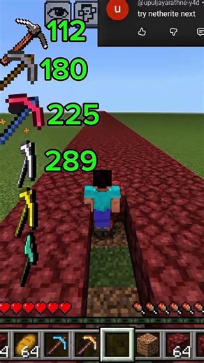 all pickaxes vs netherite Minecraft bedrock tips#minecraft