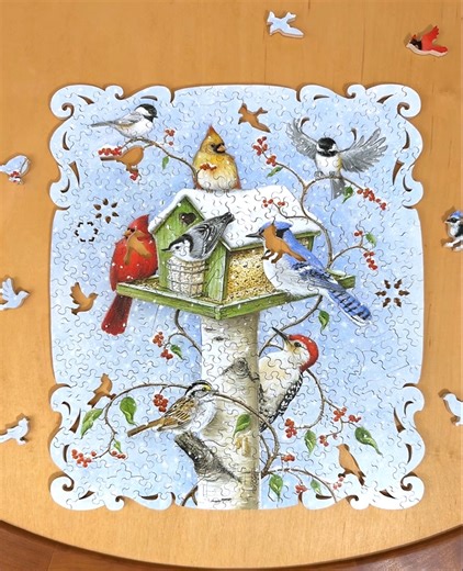 Winter sets the scene, and the birds steal the show. | Stave Puzzles