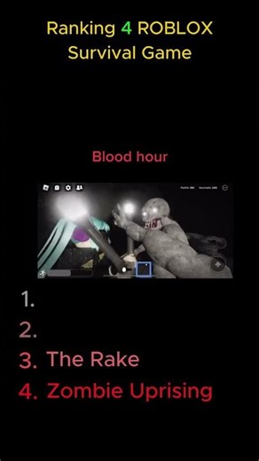 Ranking 4 ROBLOX Survival Games #roblox #robloxshorts