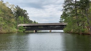 8K views · 257 reactions | #MomentofPeace on the lake! Have you seen the covered bridge from the water? | Stone Mountain Park | Facebook