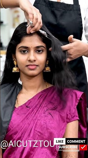 Indian women Hair Cutting with Scissors{SUBSCRIBE} #haircut #Hair cutting #viralvideo #trimming#asmr