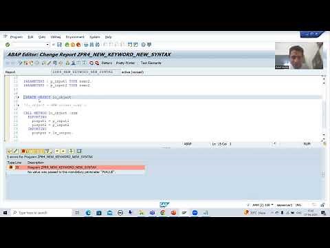 20 - SAP ABAP New Syntax - NEW Keyword With Parameters