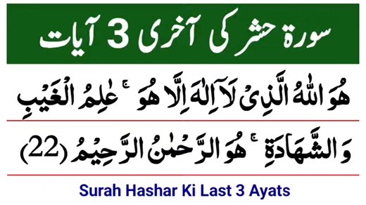Surah Hashr ki aakhri 3 Ayat ❤️ | Powerful Quran Recitation | Dil ko hila dene wali Ayat | Surah Al-Hashr ki last three ayat Allah ke Asma-ul-Husna par mabni hain jo iman ko taaza kar deti hain. Ye ayat dil ko sukoon, rooh ko sakoon aur zindagi ko hidayat deti hain. Is video ko end tak zaroor dekhein, like karein, share karein aur sawab hasil karein. Agar aap Quran se mohabbat rakhte hain to ye video aap ke liye hai. 🤍 Allah ke kalam ko zyada se zyada logon tak pohanchana sadqa-e-jariya hai. #S