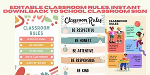 Easily Editable Classroom Rules, Download Immediately, Classroom Decoration, Poster of Classroom Rules PNG - Etsy Australia