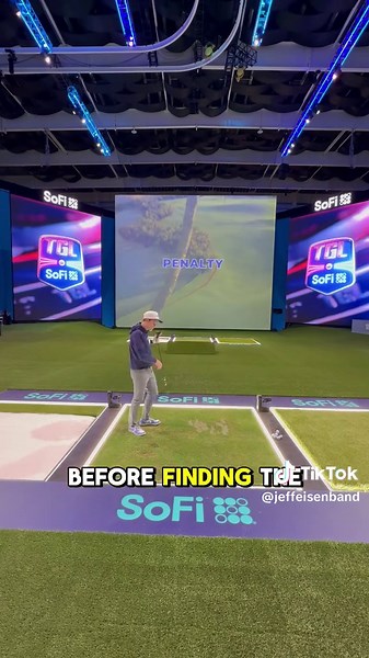 What it’s like to play golf on @TGL’s massive screen and adjustable green. ⛳️ #tgl #golf #golfsimulator #golfer #golflife #golftiktok #golftok #golfswing #tigerwoods #rorymcilroy #tglgolf #palmbeach #florida #soficenter