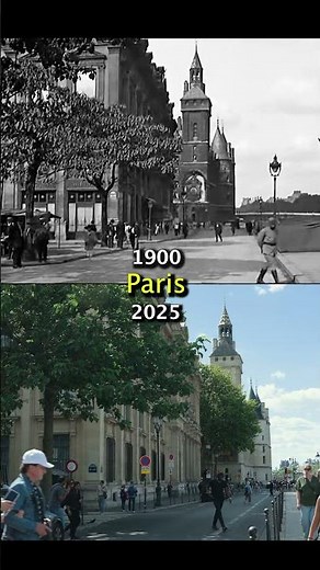 Paris Street / 1900 vs 2025 / Time Travel