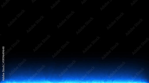 Blue Fire Flame Border Motion Background Cinematic Energy Glow 4K Seamless Loop Animation