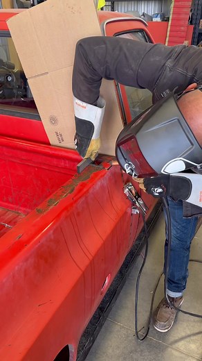 “Why don’t you just weld a straight bead?” Excessive heat = warpage. I mix up the process to ensure enough cool down time between tacks…today the JK donor engine was a perfect distraction 🙌👊 c10 #fabrication #squarebody Banditos Incorporated Blue Demon Welding Products Stout Gloves BRUNT Workwear | Dick Industries Inc