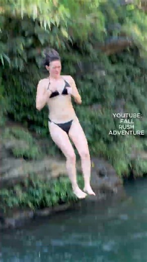 Wild Cliff Jumping at a Hidden Waterfall in the Heart of Nature#cliffjumping #nature #waterfall