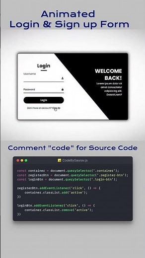 Modern Login & Signup Form Animation 😍 #webdevelopment #css #coding